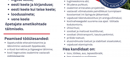 Maardu Gümnaasium otsib erinevaid õpetajaid